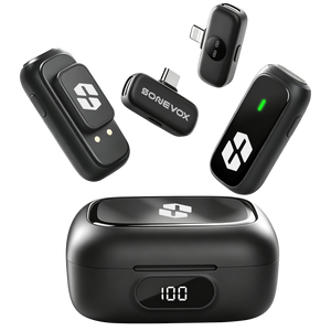 SONEVOX AirMic Mini Wireless Lavalier Microphone for iPhone Android